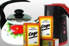как почистить чайник содой