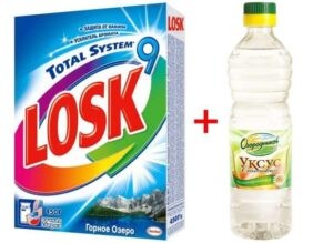 удалить пятно от кофе с одежды стиральным порошком и уксусом