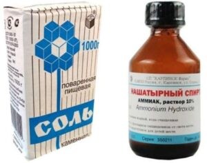 убрать запах пота с одежды солью и нашатырным спиртом
